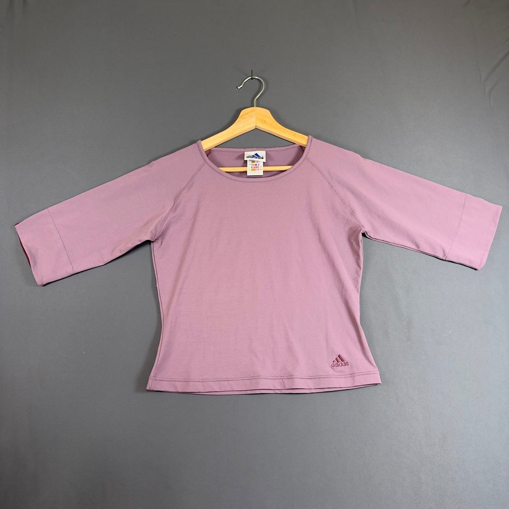 Adidas Athletic‎ Top Mauve 3/4 Sleeve Y2K Workout Shirt Women's Large